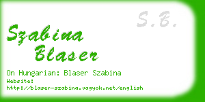 szabina blaser business card